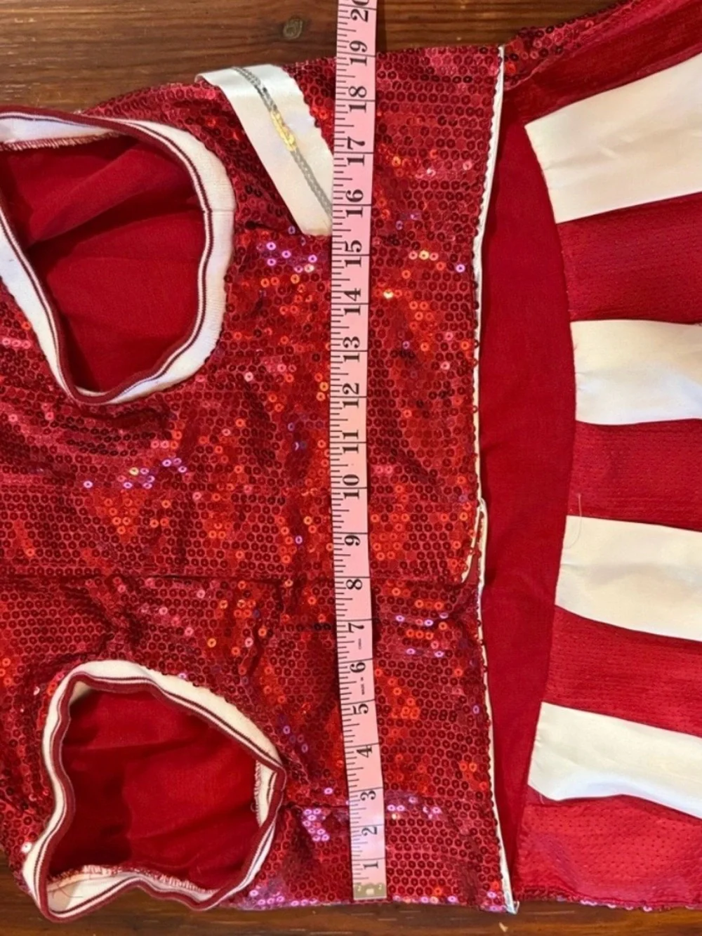 Maggie Waggie Red Sequin Cheerleader Dog Costume XXL with Pom Poms NWT
